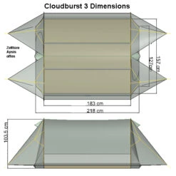 Tarptent Cloudburst 3 -NatureGear Verkaufsgeschäft cb3 dimensions